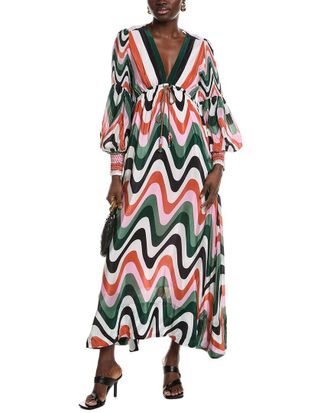Farm Rio Farm Rio Wave Gradient Maxi Dress