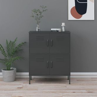 vidaXL Armario De Almacenamiento Acero Gris Antracita 80x35x101,5 Cm Vidaxl