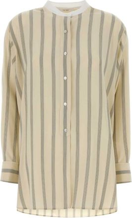 The Row Beige Relaxed Stripes Shirt