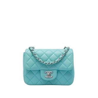 Chanel Pre-owned Mini Crossbody Bag - Dames - Pre-owned - Blauw - Maat: ONE Size Leer