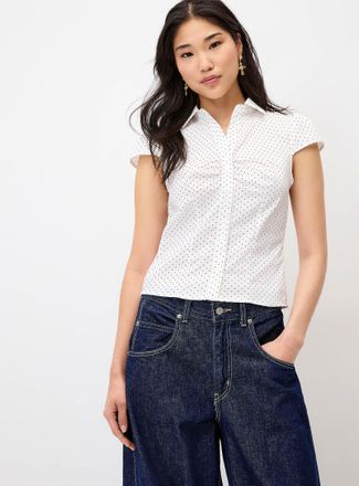 Twik Womens Polka dot cap sleeve shirt