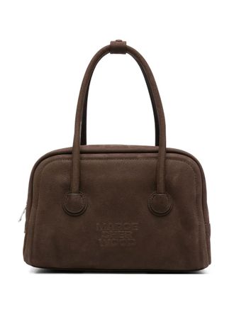 Marge Sherwood embossed-logo top-handle tote bag - Brown