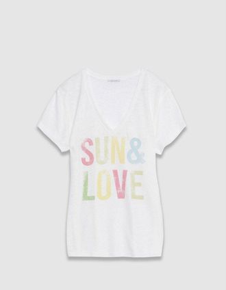 Ikks Bedrukt T-shirt met korte mouwen en V-hals