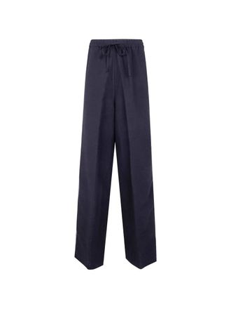 Avi&ugrave; Embroidered Viscose Linen Trousers