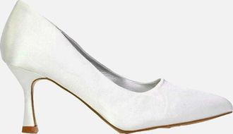 XY London Womens XY London Womens/Ladies Romi Pointed Mid Stiletto Court Shoes - White - Size: 4