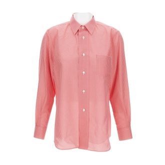 Comme Des Gar&ccedil;ons Shirts, female, Red, Size: M Long-sleeved Checked Shirt