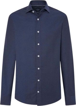 Hackett Overhemden, Heren, Blauw, XL, Katoen, Micro Dot Shirt
