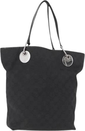 Gucci Pre-owned Tote Bags, female, Black, Size: ONE SIZE Pre-owned Canvas Tote