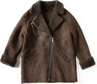 Just things we like Hana Shearling Jacket - Dames - Jassen - Bruin - M - Wol - Jassen