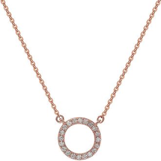Suzy Levian 14K Rose Gold 0.25 ctw Diamond Circle Necklace