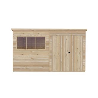 Shires Ranger 12 x 10 Feet Double Door Shed - L299 x W359 x H213.9 cm in Light Tan