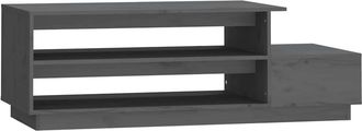 vidaXL Mesa De Centro Madera Maciza De Pino Gris 120x50x40,5 Cm Vidaxl
