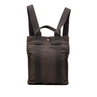 Herm&egrave;s Gray Canvas Backpack (Pre-Owned)