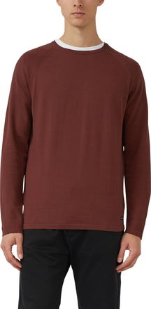 s.Oliver Rundhalspullover S.OLIVER, Herren, Gr. XXL, rot braun, Strick, Obermaterial: 100% Baumwolle, unifarben, regular fit normal, Rundhals, Raglan&auml;rmel, Pul