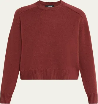 Theory Cashmere Cropped Crewneck Sweater