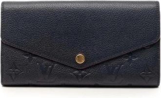 Louis Vuitton Pre-owned Lange portemonnee (bi-fold) - Dames - Vintage Accessoires - Blauw - ONE Size - Leer - Vintage