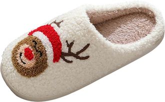 Generic Womens Warm Winter Slippers, Plush Lined, Felt Slippers, Memory Foam Slippers with Soft Sole, Comfortable, Non-Slip Cotton Shoes, Cuddly Slippers at H