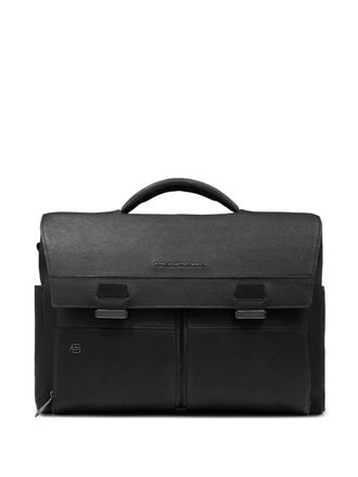 Piquadro leather briefcase - unisex - Polyester/Grained Leather - OS - Black