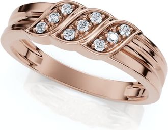 Pompeii3 Mens Diamond Ring 14k Gold Wedding Ring 9-Stone Lab Grown Size: 12