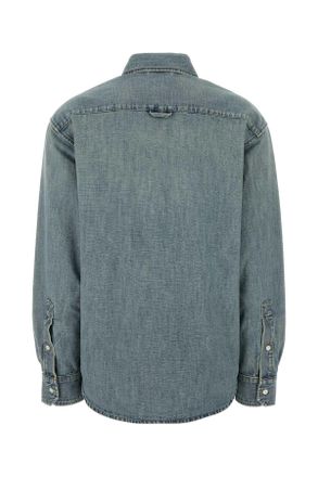 Miu Miu Gwc133sooo18ji F0076 Celeste Co-Trochusniloticus Camicie Shirt
