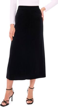Vince Camuto Velvet A-Line Midi Skirt in Rich Black at Nordstrom, Size X-Large