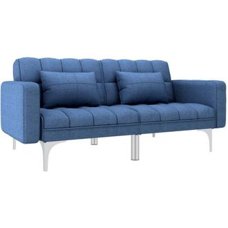 vidaXL Divano Letto Blu in Tessuto vidaXL