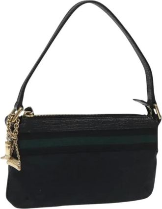 Gucci Pre-owned Shoulder Bags, female, Black, Size: ONE SIZE Pre-owned Canvas Shoulder Bag