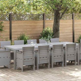 vidaXL Conjunto De Comedor De Jard&iacute;n 13 Pcs Gris Claro Polirat&aacute;n Vidaxl