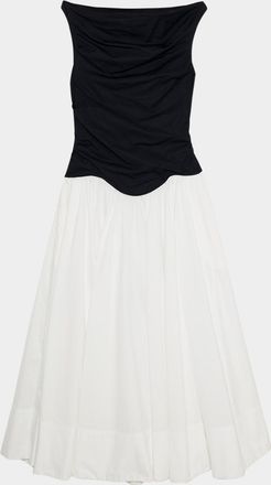 SIMKHAI Cersei Drop-Waist Off-The-Shoulder Midi Dress