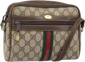 Gucci Pre-owned Schoudertas - Dames - Vintage Schoudertas - Beige - ONE Size - Leer - Vintage