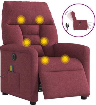 vidaXL Vidaxl - Sill&oacute;n De Masaje Reclinable El&eacute;ctrico Tela Rojo Tinto