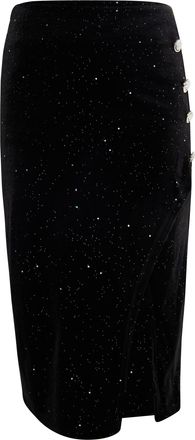 Faina Fluwelen rok met glitters Dames zwart