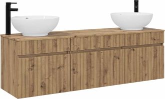 vidaXL Juego De Muebles De Ba&ntilde;o 3 Uds. Roble Artisan Vidaxl
