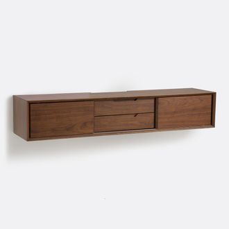 La Redoute Interieurs Notenhouten gefineerd hangend tv-meubel, Noyeto
