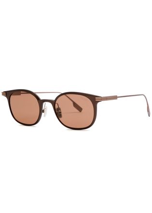 Ermenegildo Zegna Round-frame Sunglasses - Brown Brown - One Size