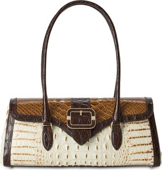 Brahmin Dayan Embossed Leather Shoulder Bag in Multi Ivory Brown at Nordstrom