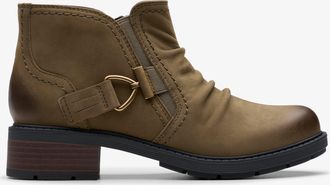 Clarks Womens Hearth Clara Slate Nubuck Boots - Brown - Size UK 4.5