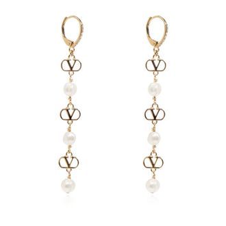 Valentino Garavani Accessoires, Dames, Geel, ONE Size, VLogo Signature Oorbellen