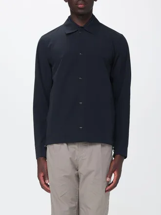 Herno Giacca a camicia in tessuto tecnico con colletto classico e logo a contrasto