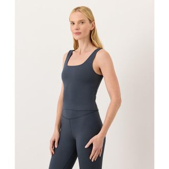 Pact On The Go-To Square Neck Tank Made With Organic Cotton in Steel Blue at Nordstrom, Size Xx-Large