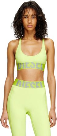 Diesel Microfibre sports bra with cut-off logo - Bras - Woman - Green