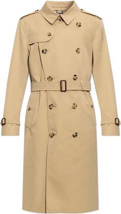 Burberry Lange Kensington Heritage Trenchcoat - Heren - Trenchcoats - Beige - M - Katoen - Jassen