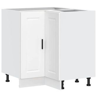 Berkfield Home Kitchen Corner Base Cabinet Porto White Engineered Wood