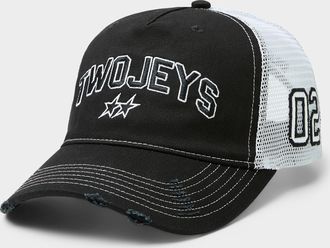 TwoJeys Mens Double star trucker cap