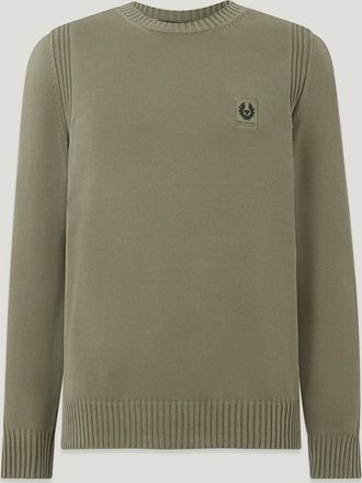 Belstaff Watch Sweater Light Mens Fade-out Garment Dye Cotton Lichen Size 2XL