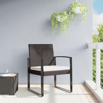 vidaXL Sillas De Comedor Para Jard&iacute;n 2 Uds Pp Aspecto De Rat&aacute;n Marr&oacute;n Vidaxl