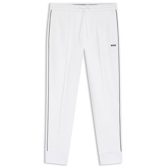 BOSS Piping-detail tracksuit bottoms in a cotton blend