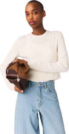 Maje Jewel-button back sweater in Ecru at Nordstrom, Size X-Small