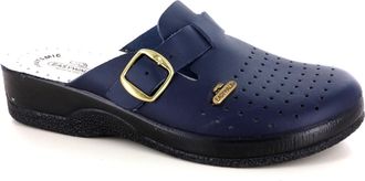 Easywalk 800 Leather Slip-on Womens Ladies Mule Clogs Slippers Shoes, Blue, EU 41, UK 7.5