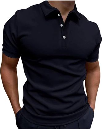 Generic Tshirts Men UK Sale Polos for Men Short Sleeve Golf Shirts Classic Button Basic Solid Color Mens t-Shirts Tees Golf Stylish Tops Casual Lightweight Sh